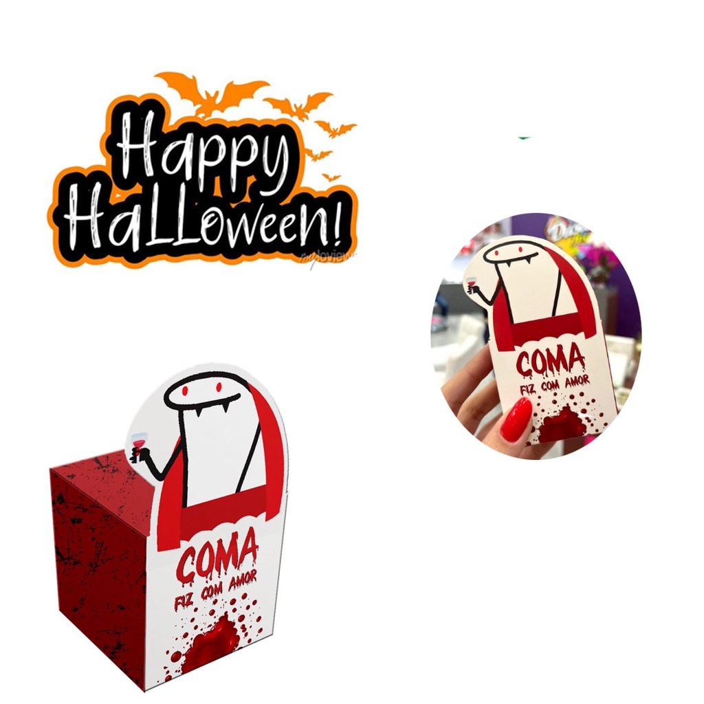 Caixinha halloeen 6 unidades decorativo colocar doce terror festa meme lembrancinha lembrança