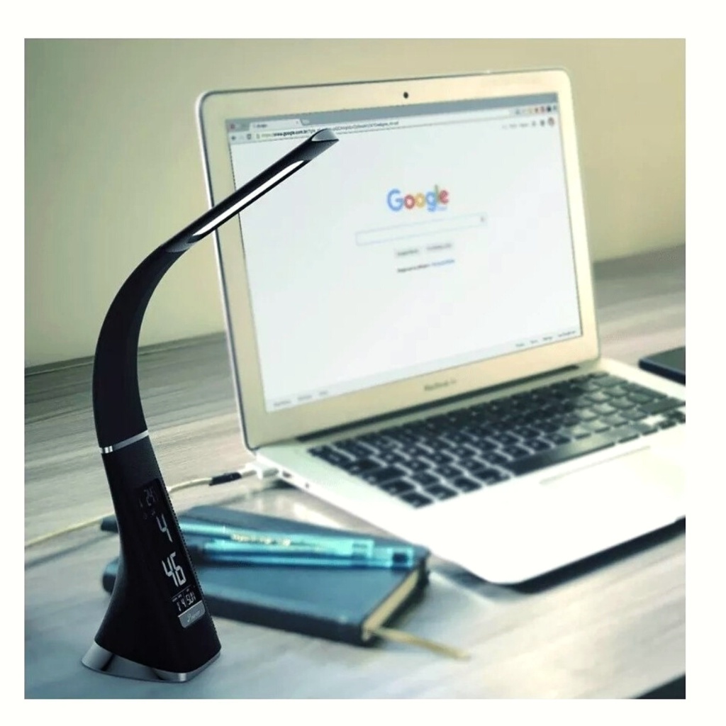 Luminária Executiva De Mesa Decoração Business Desk Lamp Led Table com despertador e função soneca