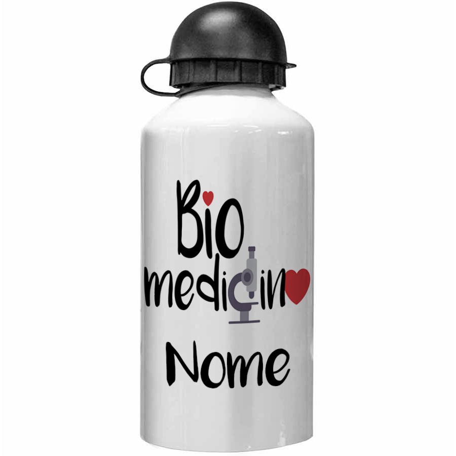 garrafinha squeeze personalizada para presente biomedicina com nome lembrança