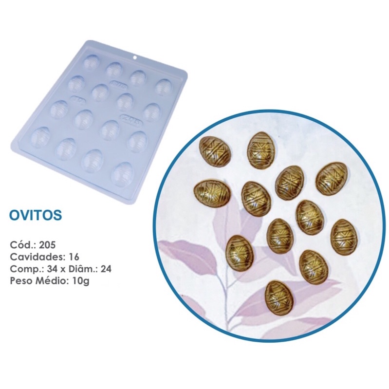 1~10 Forma Simples Ovitos 205  (L2) em Acetato BWB Para Bombom e Doces de Chocolate e Confeitaria Páscoa em Oferta na Shopee