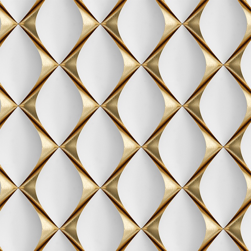 Papel De Parede Adesivo 3d Vinilico Losango em Tons de Branco e Gold em Oferta na Shopee