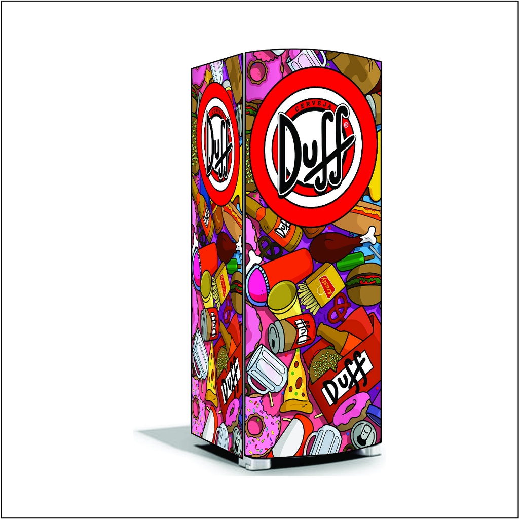 Adesivo envelopamento freezer e geladeira HOMMER DUFF BEER