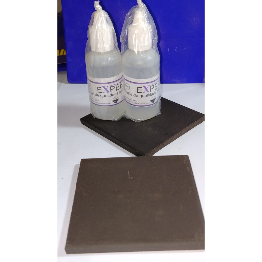 Teste Ouro 14 Kilates Testa joais como Corãdão, pulsiira 2 Vidros Teste 30 Ml + 2 Pedra 7.50 CM x 7.50 Cm