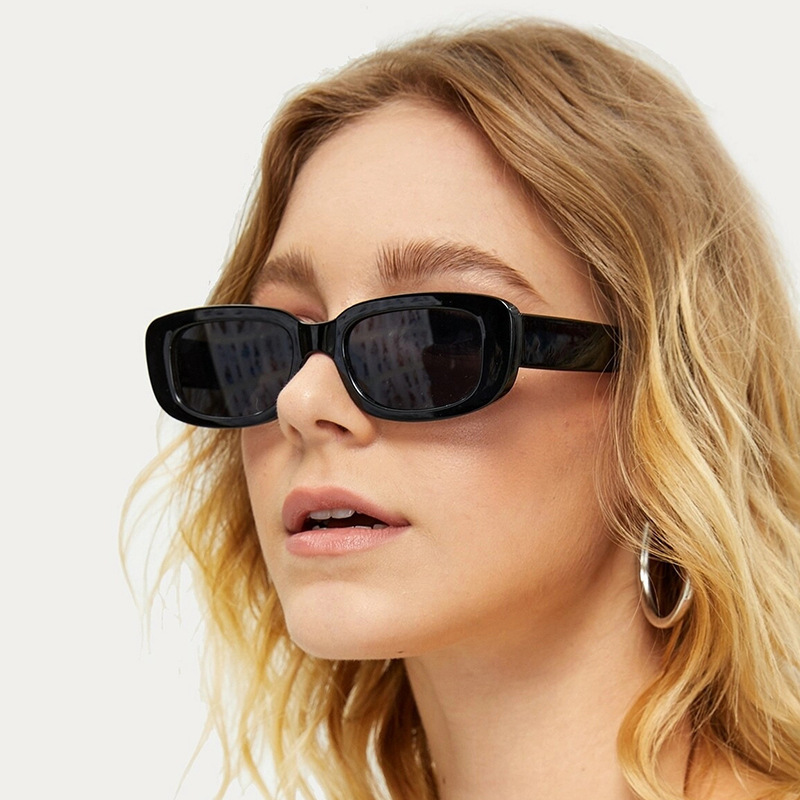 Óculos de sol feminino com armação quadrada estilo retrô