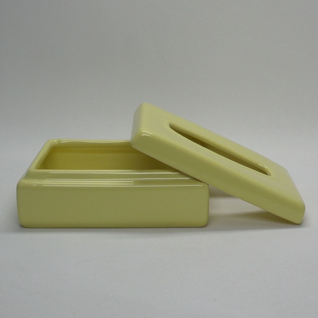 Caixa Porta Lenço Umedecido Porcelana para Kit Higiene Bebê ou Banheiro Cor Amarelo Candy
