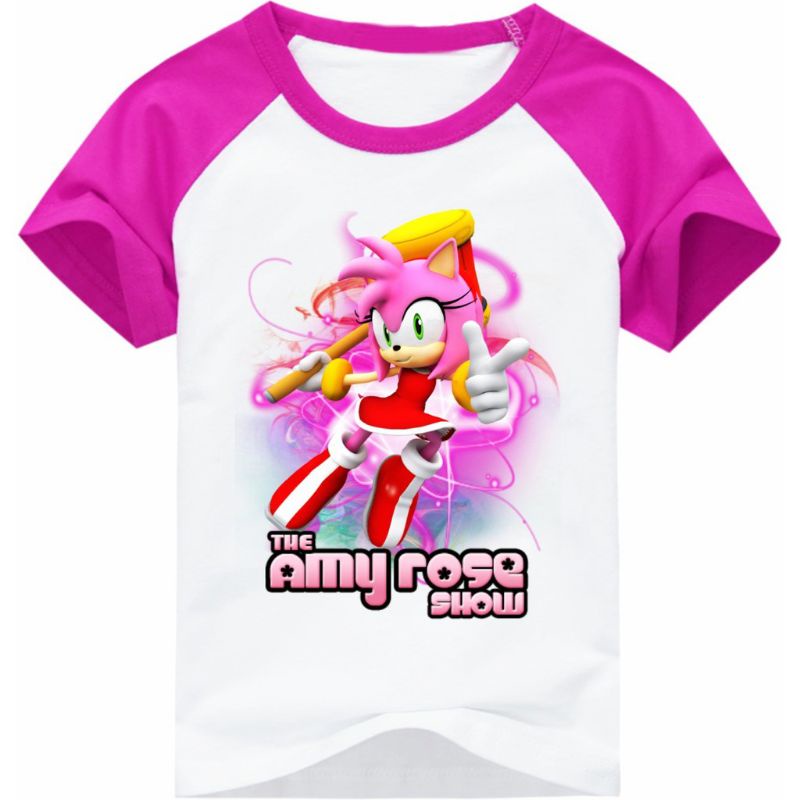 Camiseta Infantil Sonic Rosa Camiseta Amy Rose Game Sonic jogo do Sonic
