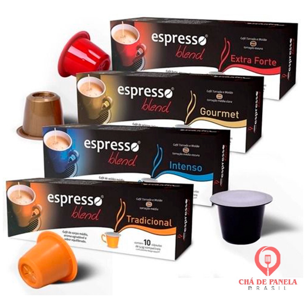 Kit 40 Capsulas de Café espresso Top sabores tradicional, intenso, gourmet e extra forte compatível Nespresso