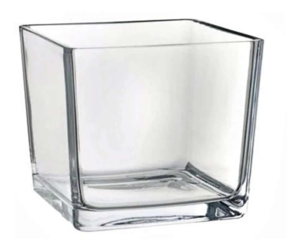 Kit 10 Vaso Castiçal De Vidro Quadrado Para Vela Decoração Suporte Luxo Velas Candelabro Decorativo