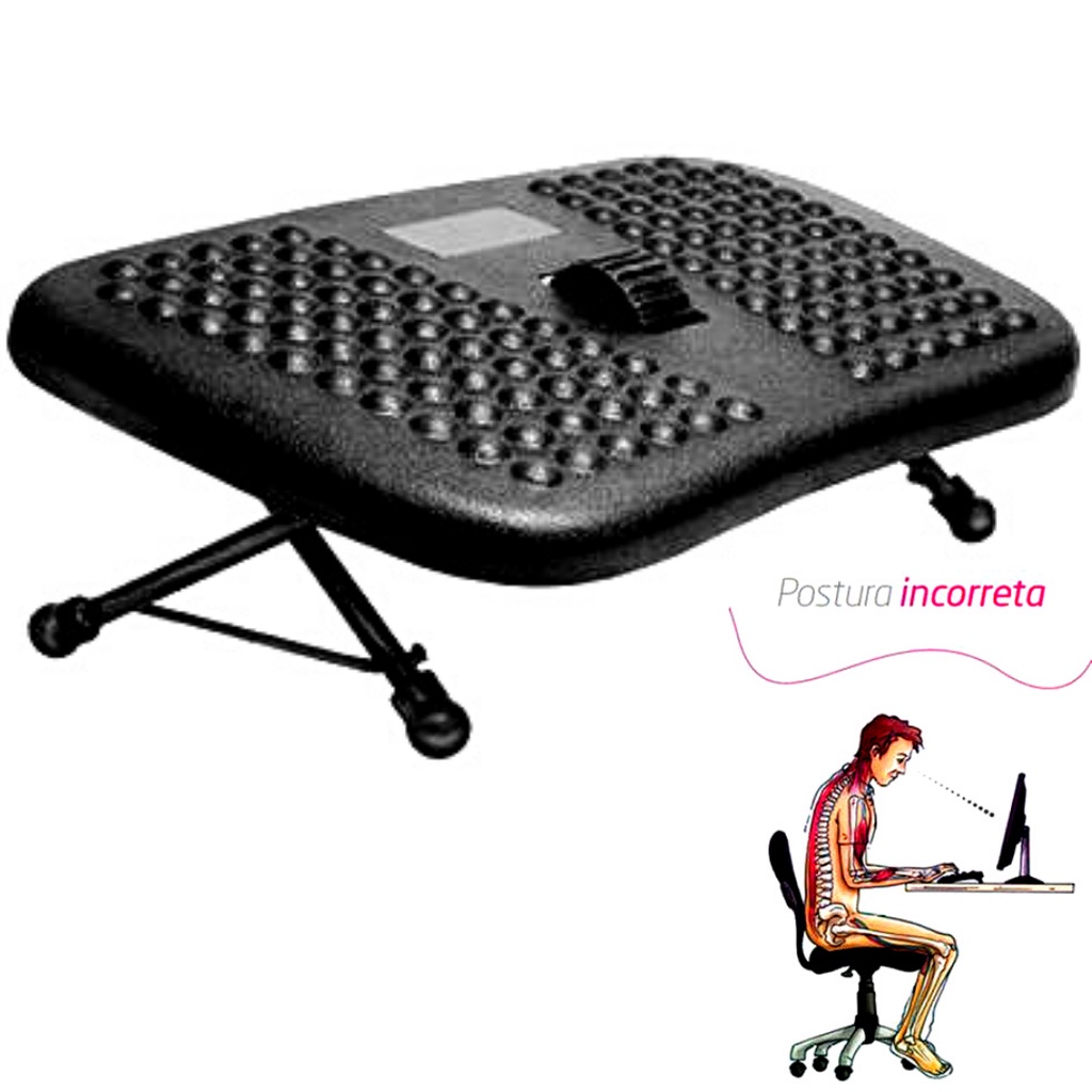 Apoio Ergonômico para os Pés Roldana Central NR17 - PRETO
