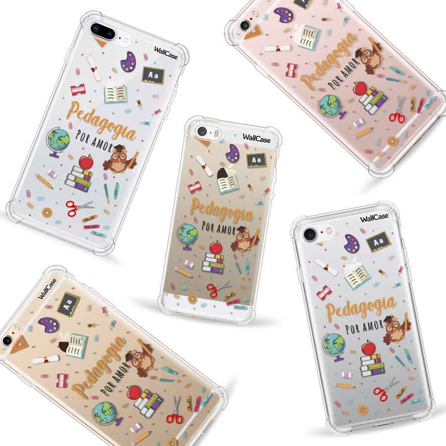 Capinha de Celular Transparente Cp42 Profissão Pedagogia Para iPhone 5 6 7 8 11 12 13 14 15 16E 17 Se Xr Xs Pro Max