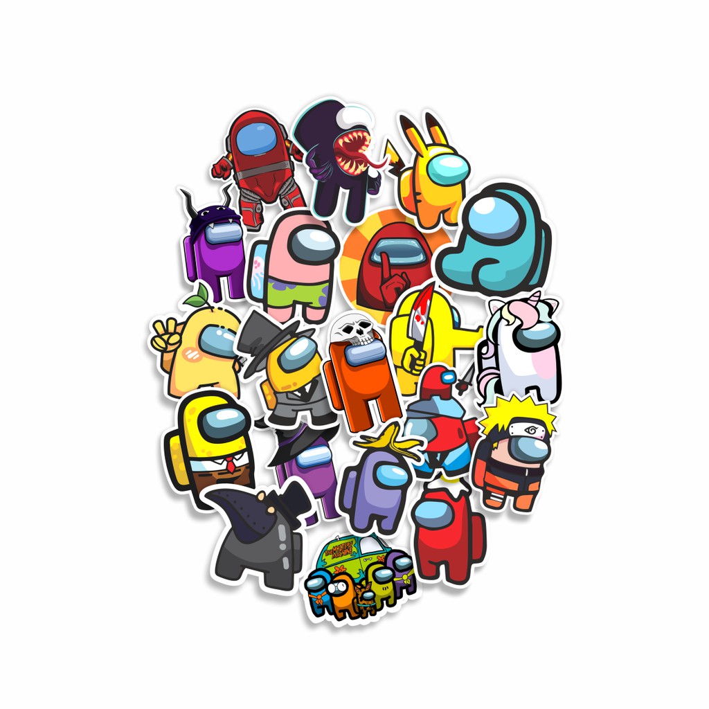 Kit Com 20 Adesivos Gamer Stickers Amoung