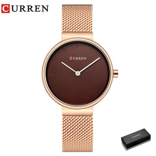 Curren Relógio De Pulso De Quartzo Feminino Em Aço Inoxidável 9016