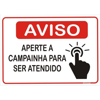 Placa sinalização Aperte A Campainha em Oferta na Shopee