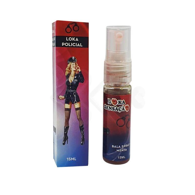 Gel Beijável em Spray com Efeito Vibrante - Loka Policial | Sabor: Menta em Oferta na Shopee