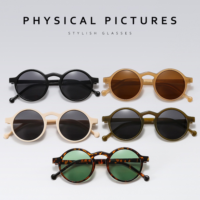 Óculos De Sol Vintage Com Armação Redonda Para Mulheres/Masculino/Clássico / em Oferta na Shopee