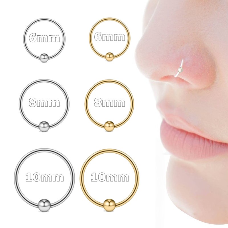Piercing Argolinha Orelha Nariz Fininha Bolinha Prata 925 em Oferta na Shopee
