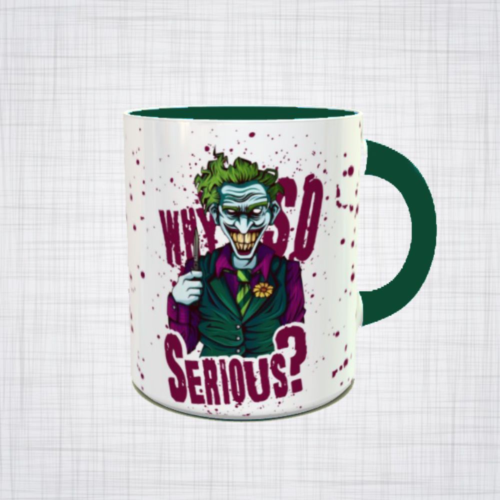 Caneca Porcelana Coringa why so serious DC joker caneca de herois caneca de personagens dos quadrinhos cavaleiros das trevas batman liga da justiça