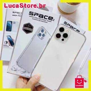 (Não Amarela) Capa Capinha Transparente Anti Impacto Case Space Original Para Todos Modelos IPhone 14 13 12 11 Xr 7 8Plus Pro Max em Oferta na Shopee