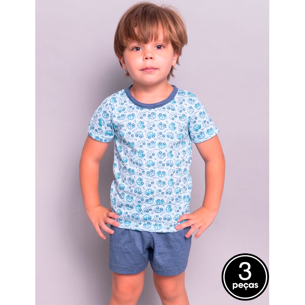 Kit 3 Baby Doll Verão Infantil Menino e Menina Pijama Bebê Estampado Atacado