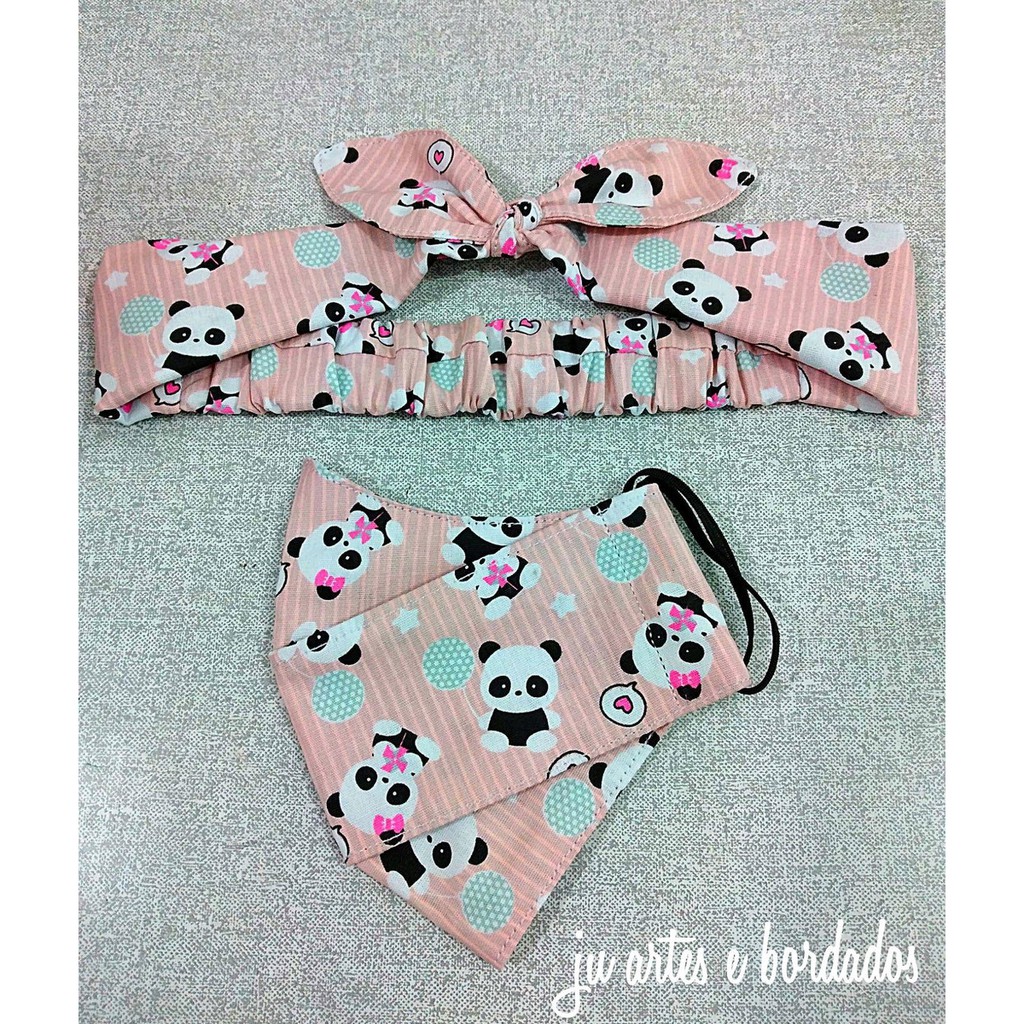 Conjunto infantil de máscara 3D e faixa de cabelo