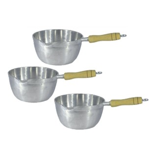 Jogo 3 Panelas Caçarola Japi Com Cabo Aluminio Polido N°14 em Oferta na Shopee