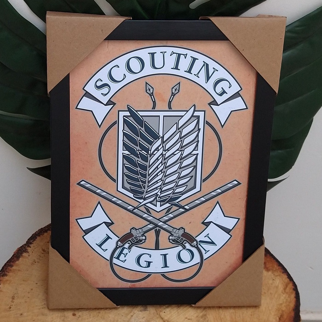 Quadro decorativo Shingekin no kyojin atack on titan Eren Levi Mikasa Tropa de reconhecimento Tropa de exploração anime pôster com moldura e vidro