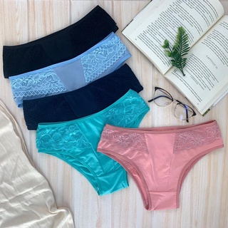 Kit 3 Calcinha Feminina Calçola Senhora Detalhe Renda