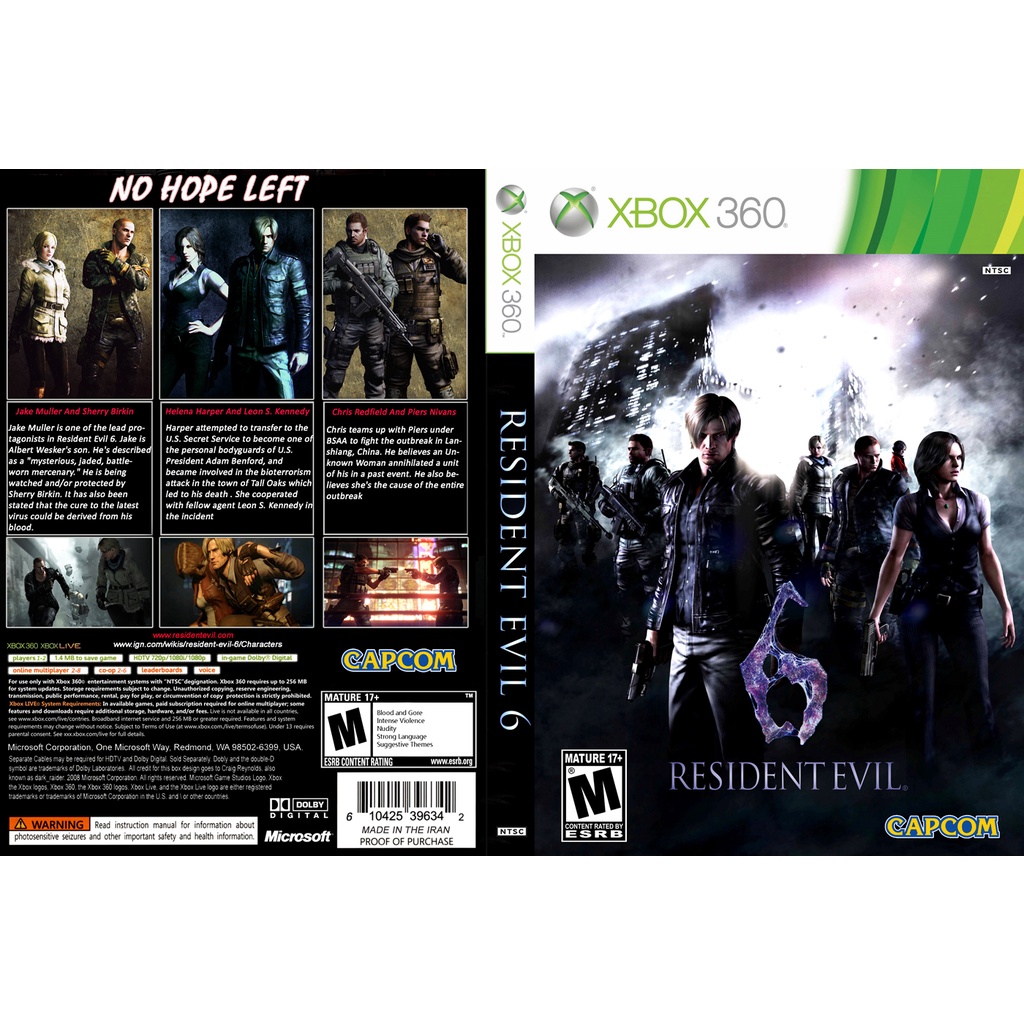 Resident evil 6 P/ XBOX360 (LTU/LT/JTAG/RGH)