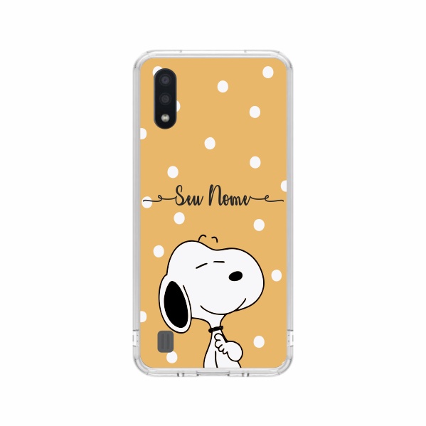 Capa de Celular Capinha Samsung A01 Personalizada  - Snoopy Com Nome
