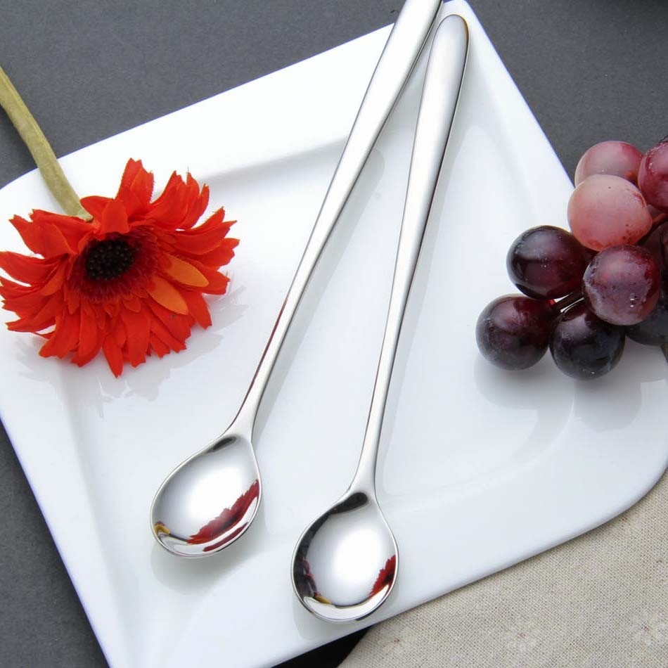 Jogo 6 Peças Colher 19 Cm Inox Colheres Milk Shake Suco em Oferta na Shopee