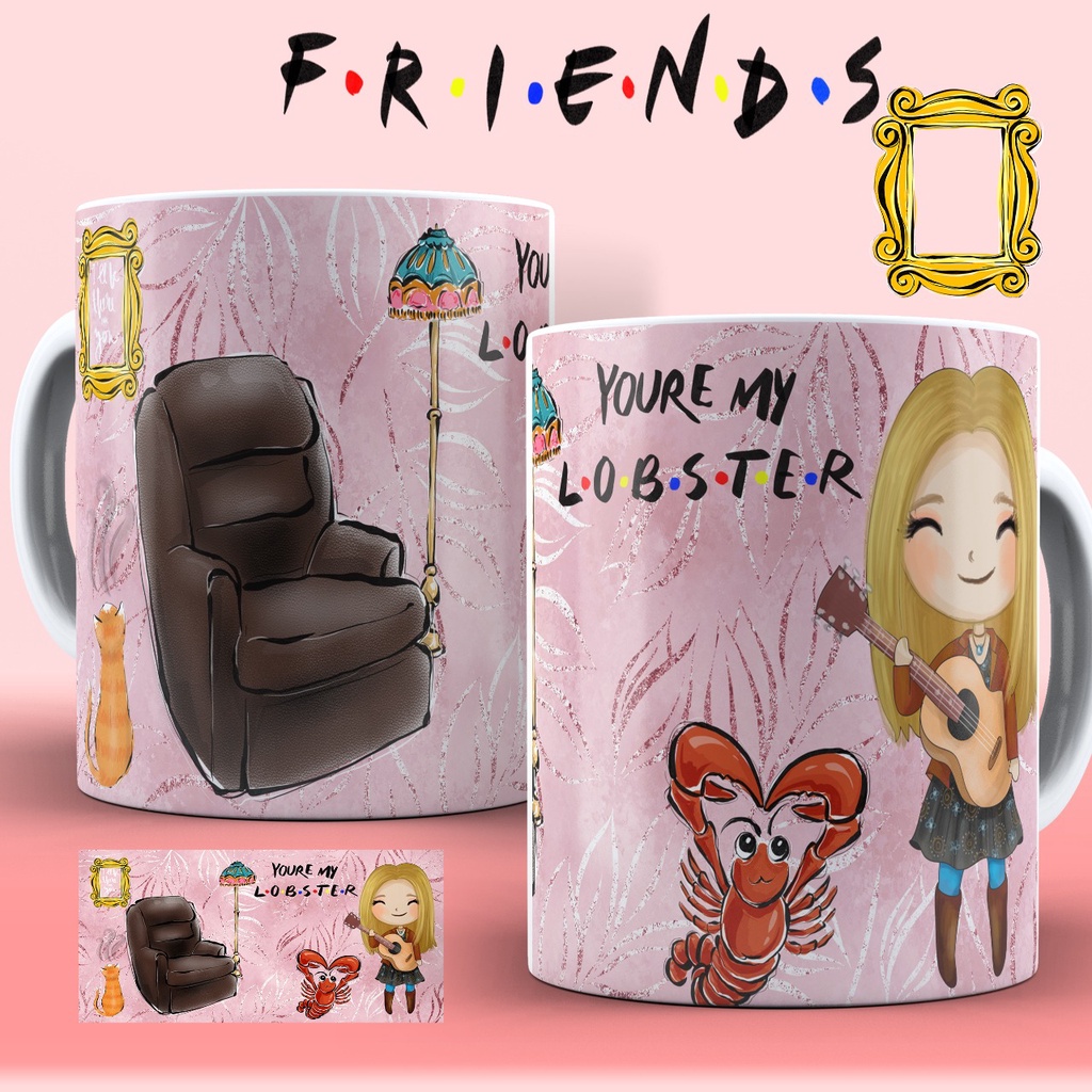 Caneca porcelana estampada personalizada série seriado Friends polielastano