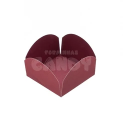 FORMINHAS VERMELHO ESCURO CANDY PARA CONFEITARIA DOCES FESTA ANIVERSÁRIO CORES LISAS - BASE 3,5x3,5 cm