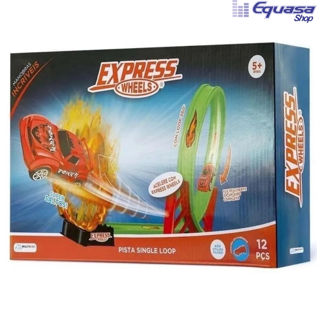 Pista Single Loop Multikids Br1017 Com 1 Carrinho e 12 Peças Express Wheels
