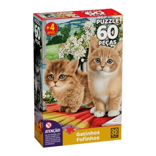 Puzzle 60 peças Gatinhos Fofinhos em Oferta na Shopee