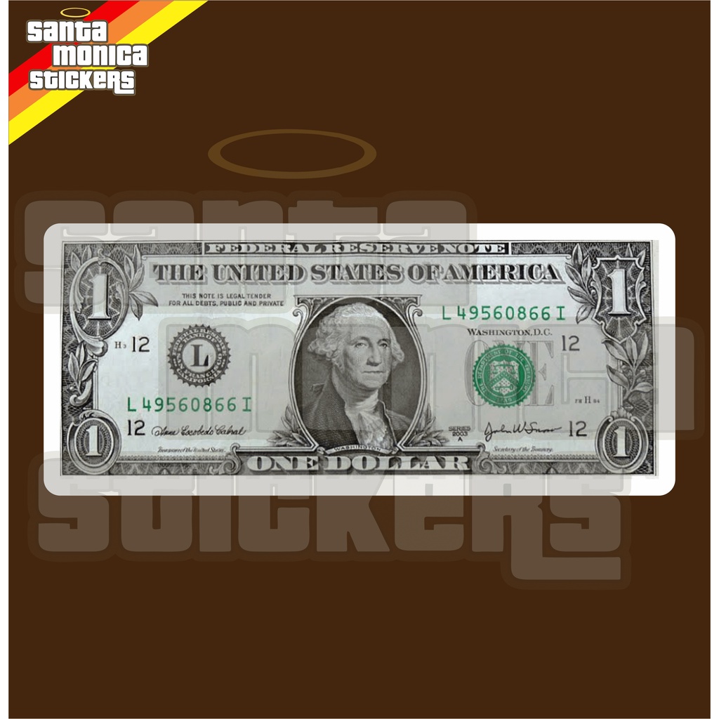 Adesivo Nota de 1 Dólar Shopee Brasil