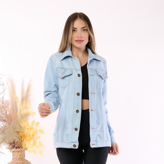 Jaqueta Jeans Max Feminino Rasgado Longer Novo Moda