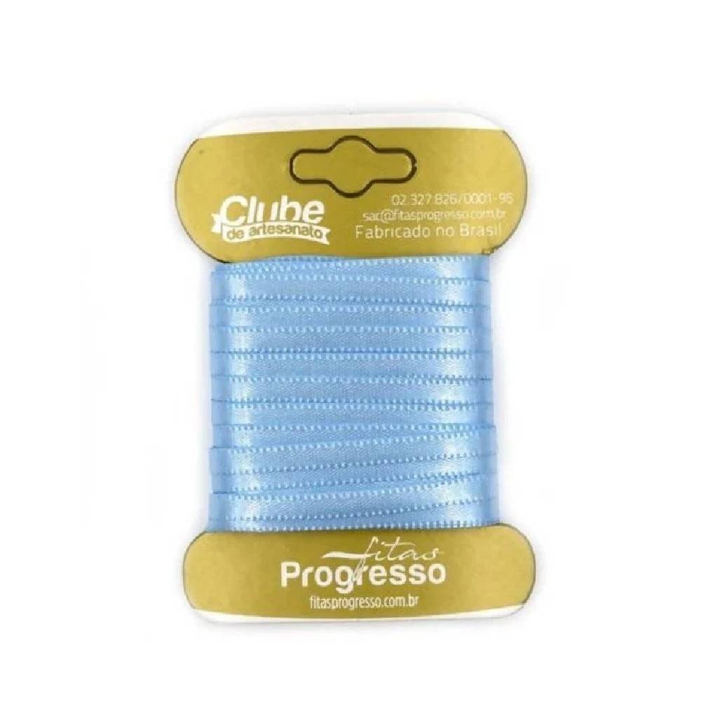 Fita em Cetim 246 Azul Celeste - 10mx4mm - 1un - Progresso