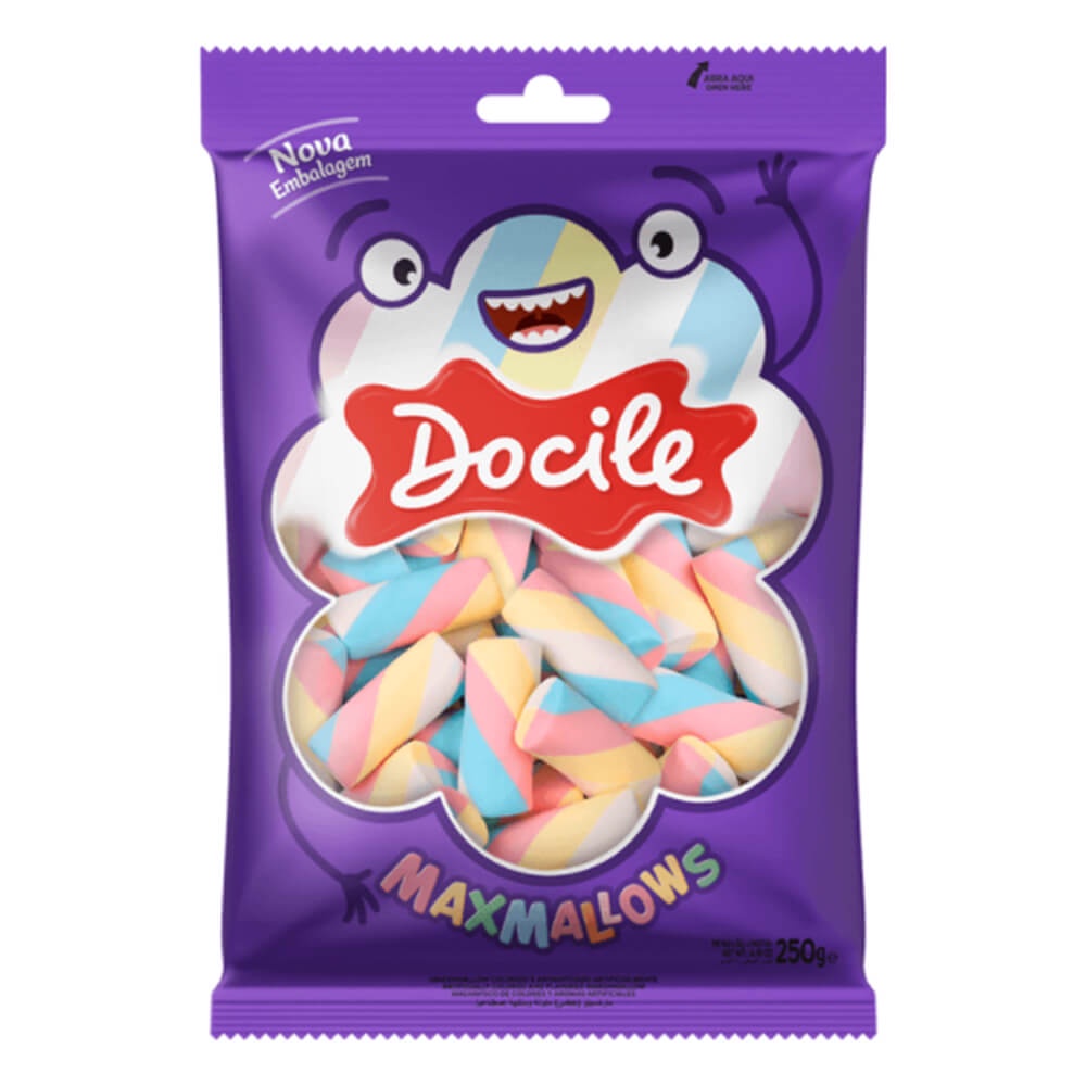 Marshmallow MaxMallows Tubo Torção Baunilha 220g - Docile em Oferta na Shopee