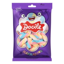 Marshmallow MaxMallows Tubo Torção Baunilha 220g - Docile