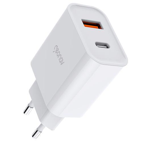 Carregador Super Power Duo Carregamento Ultrarrápido PD 20W + QC® 3.0 Branco Geonav - CH20PDQC - Computers & Accessories