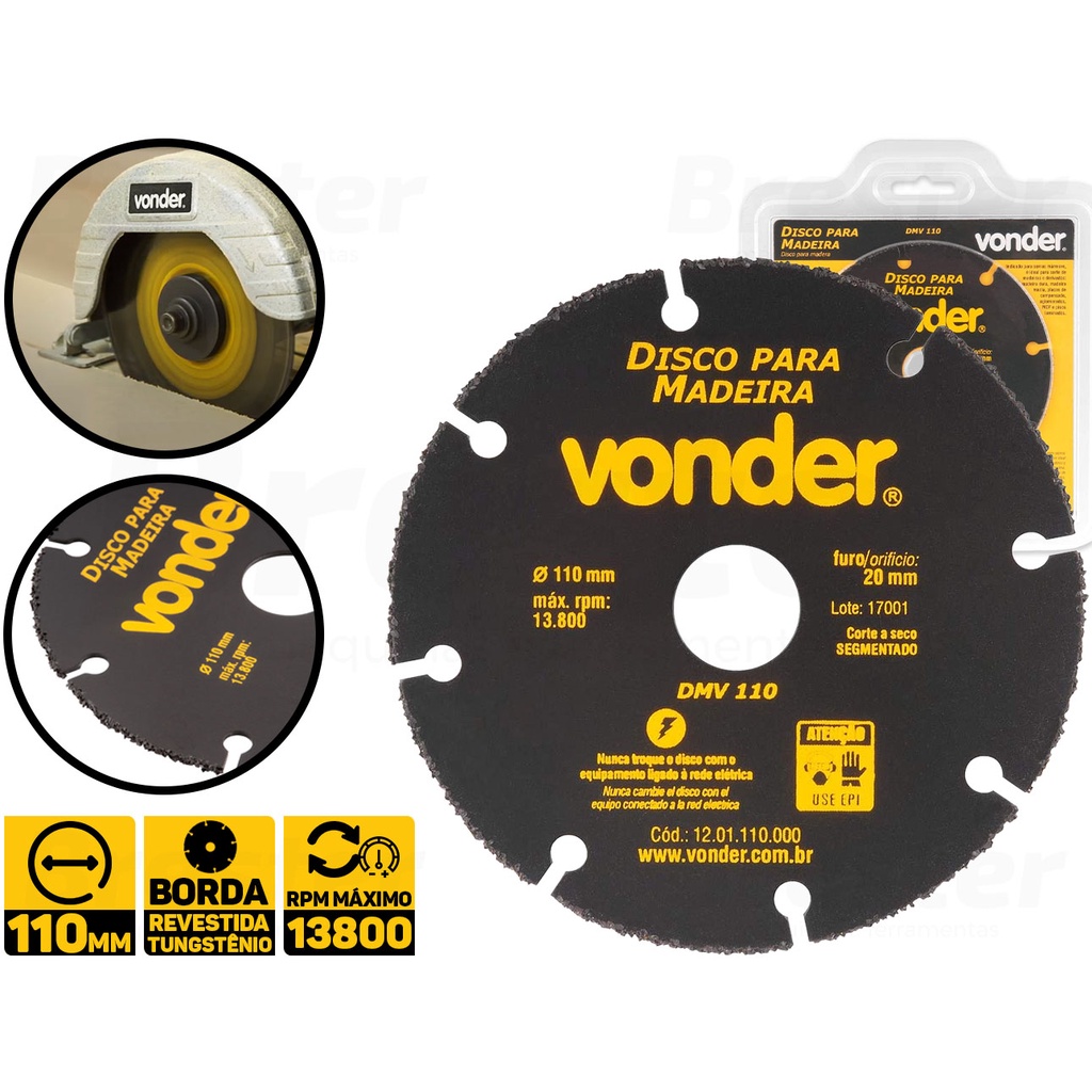 Disco Corte Para Madeira Pvc Mdf Piso Laminado 110mm Vonder em Oferta na Shopee