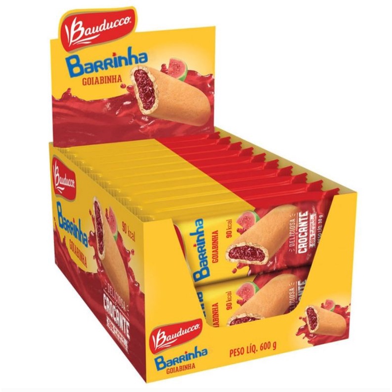 biscoito Kit 20 unidades Barrinha Bauducco Max Chocolate  e goiaba