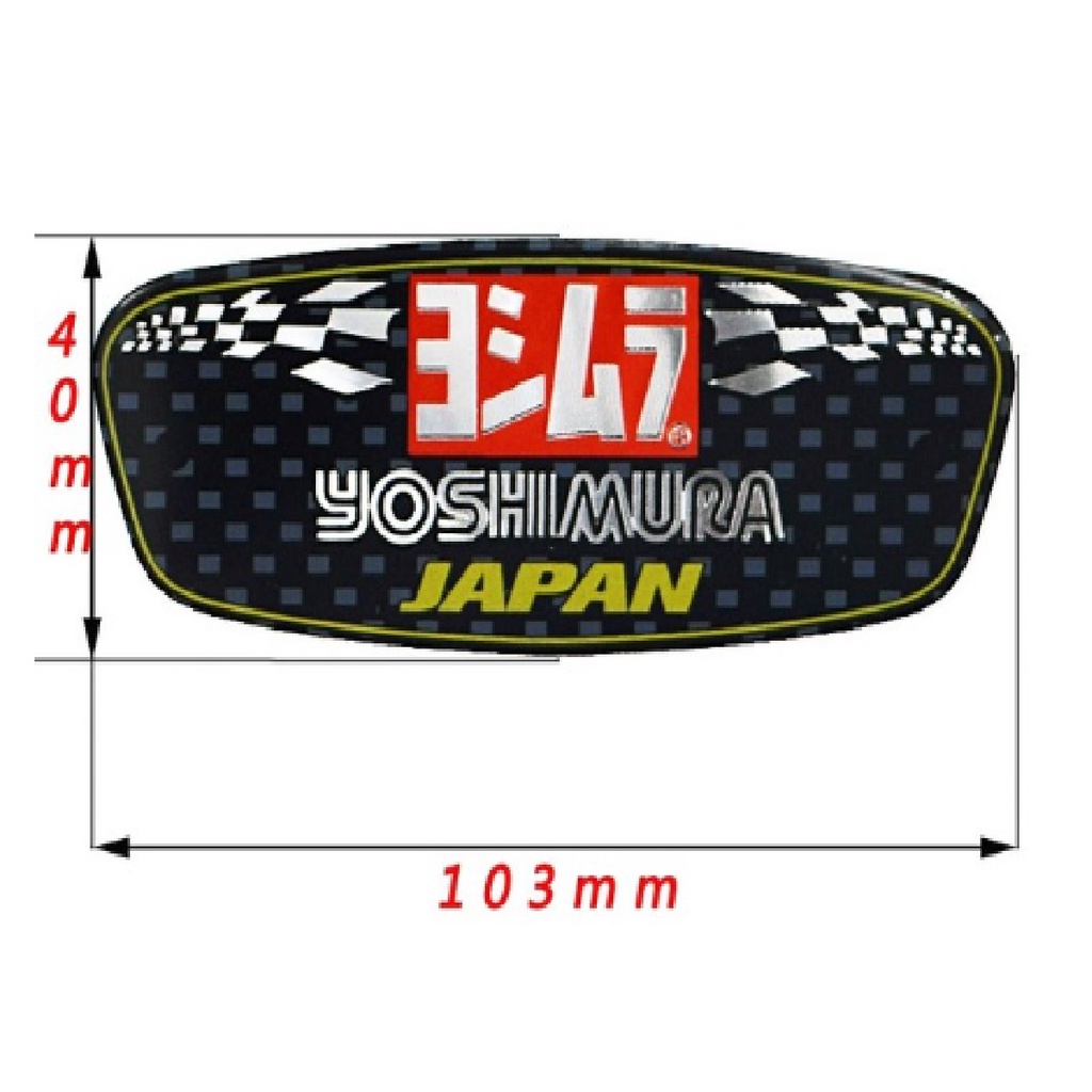 EMBLEMA ADESIVO YOSHIMURA JAPAN ESCAPAMENTO ESPORTIVO ALUMINIO ALTA TEMPERATURA