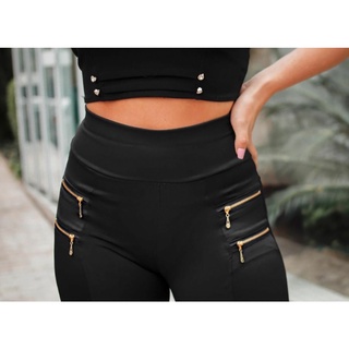 Calça Legging Feminina Montaria com Zíper Duplo