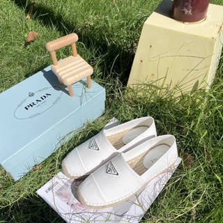 PRADA 2022 Sapatos De Pescador De Palha De Couro Casuais Femininos 1200