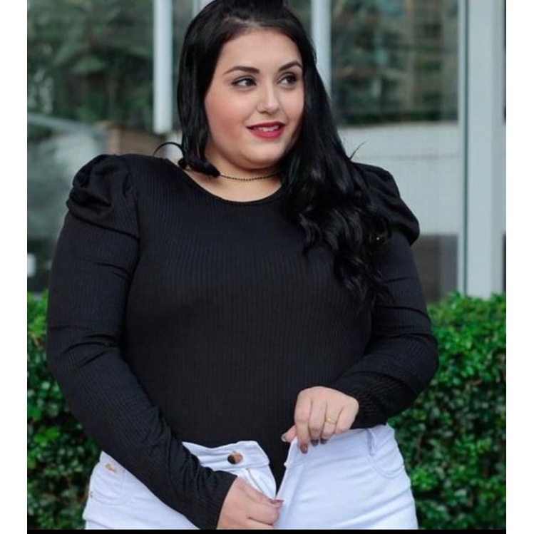 Blusas plus size moda evangélica manga princesa luxo - R$ 39.99, cor Branco  #146476, compre agora