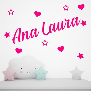 Adesivo de Parede Infantil Barato Nome Personalizado - Menina - Menino - Bebê - Neném - Quarto Infantil