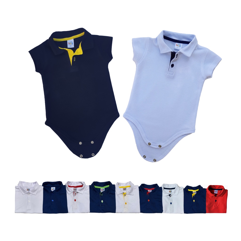 Body Gola Polo Bebê Masculino Menino P M G e GG Manga Curta em Oferta na Shopee