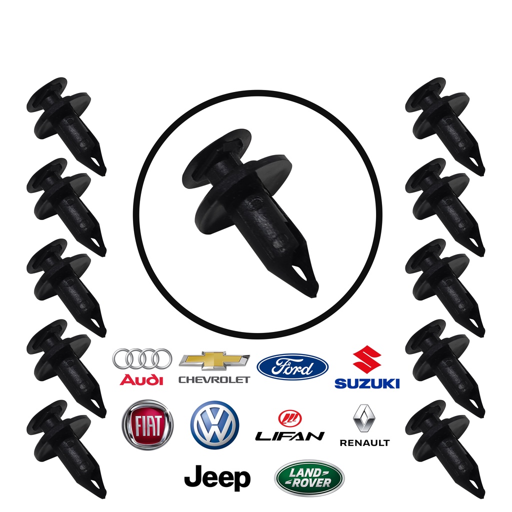 10, 20 Ou 50 Grampos Presilhas Do Parabarro Parachoque Moldura Do Paralama Jeep