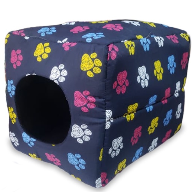 Cama Pet Toca IGLU Caminha Para Cães e Gato 2 EM 1 G Cachorro AZUL